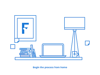 Illustration - F illustration landing page outline process step