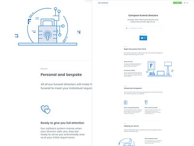 Page - F illustration landing page outline process step