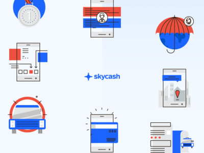 S - SkyPack cash illustration landing page sky skycash tickets