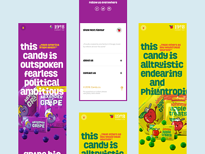 1908 - Candy.co 1908 candy candy co. font grid gum hero joyfull kids product page taste typo typography typography play