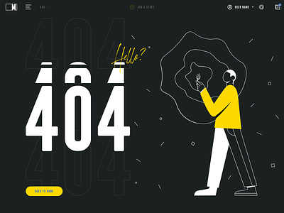 404 404 404 error page by music error landingpage music app music.com social app stories themes web design yellow
