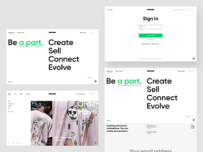 Popshop - Visual exploration art artist artwork create merchandise platform sell share share designs spread