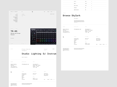 Skylark - Home page digital music dj minimal minimalistic moog mpc music roland store techno typography