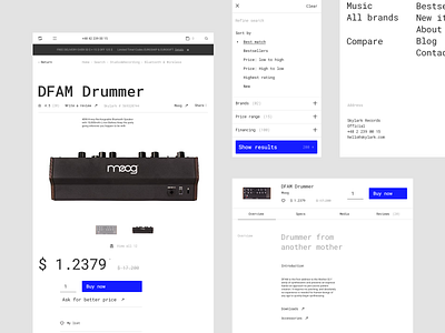 Skylark - Product comments dj e commerce listing minimalistic minimalistic art moog mpc product product page roland store techno typography