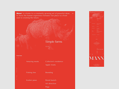 Mann' - Visual exploration agency agency landing page agency website minimalistic portfolio projects red typogaphy