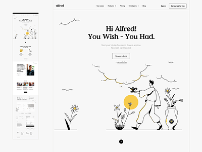 Hi Alfred! - Visual exploration alfred illustration landing landingpage magic product page software typography