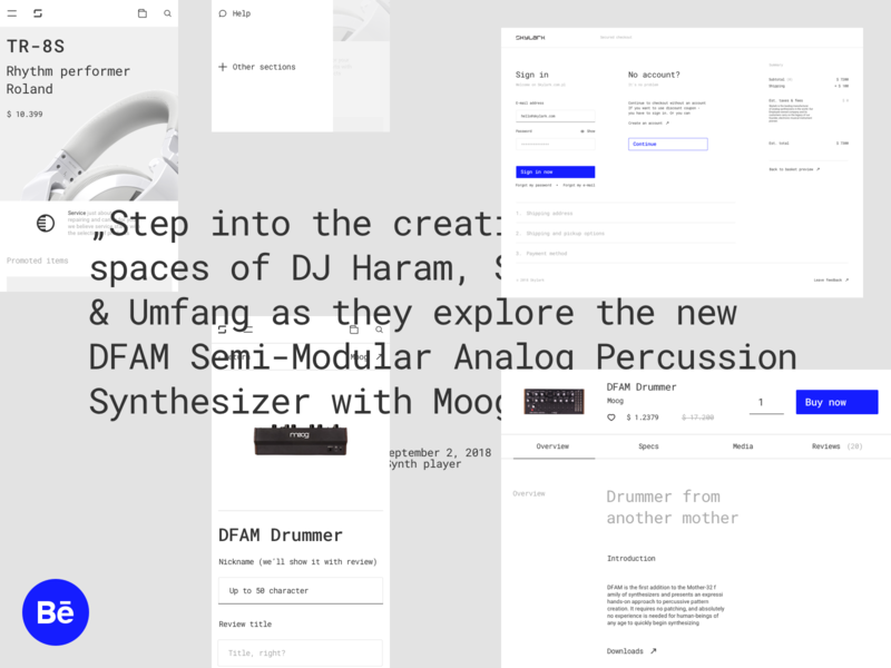 Skylark - Behance case study behance case study e commerce minimalistic moog presentation store tech techno typo