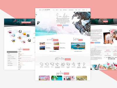 iAmAileen Travel Blog Website Design blog brand identity branding design divi logo minimal travel blog web web design website website design