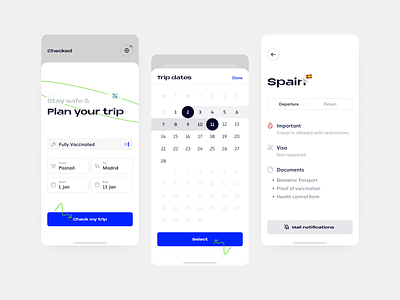 Travel regulations Checked ✅ app application calendar covid date design figma flat form interface minimal picker productdesign tool travel ui uidesign ux