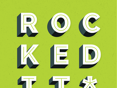Rocked It* branding design green lettering letters rocked it texture typogaphy