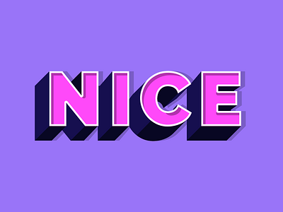 Nice bold color design fun illustration lettering linework nice nice logo design pink purple typography vector