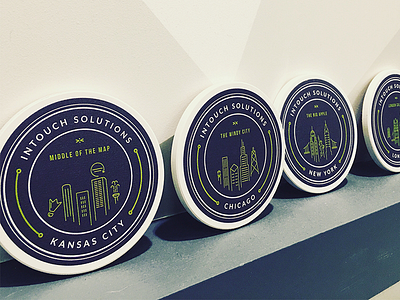 Coaster Set chicago coasters illustration kansas city london monoline new york