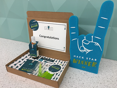 Hack Star Box certificate employee foam finger gift box rock winning