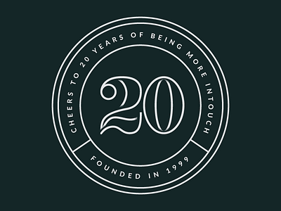 20 Years Badge 20 anniversary hand lettering