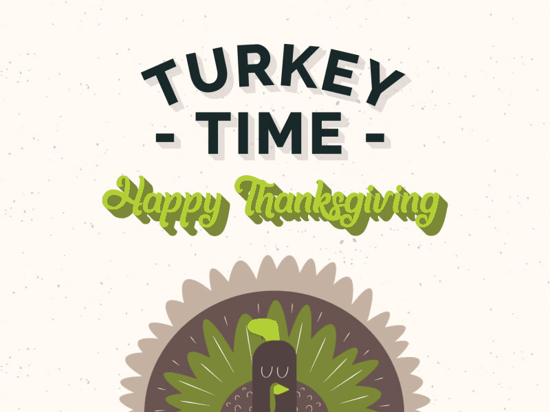 Turkey Time after effects animation holiday lettering thankful thanksgiving turkey