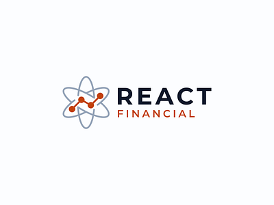 React Financial atom branding design finance financial graphic design icon iconic logo vector
