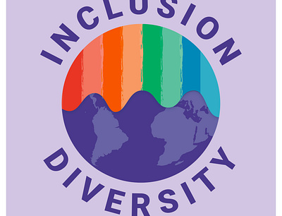 Inclusion and Diversity graphic of globe painted with rainbow adobe illustrator color design diversity earth gay pride globe icon illustration inclusion lgbtq logo paint planet pride rainbow vector