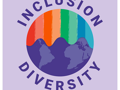 Inclusion and Diversity graphic of globe painted with rainbow