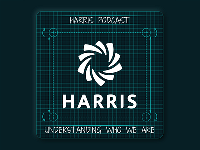 Harris Podcast Cover Art app branding design icon play podcast art vector