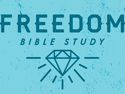 Freedom Bible Study bible blue church diamond distressed illustrator ink logo photoshop study vintage