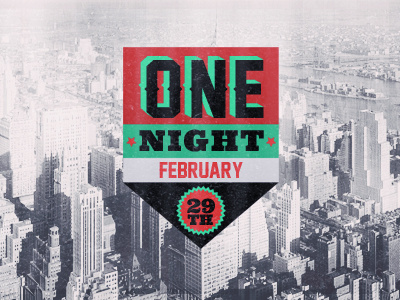 One Night illustrator photoshop typography vintage