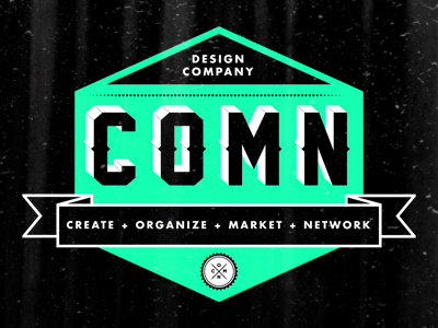 Comn Badge badge illustrator teal typography