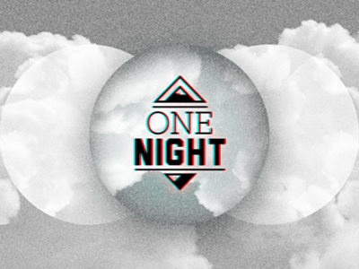 One Night 3d black clouds cyan grayscale illustrator night one photoshop red