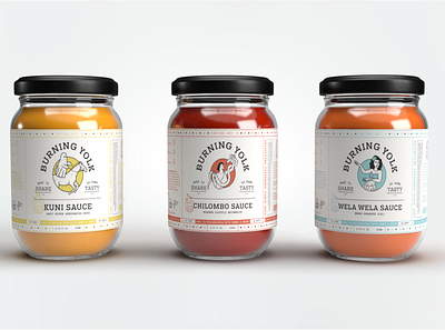 Burning Yolk Packaging Design brandidentity branding design graphicdesign hotsauce illustration logo packaging sauce