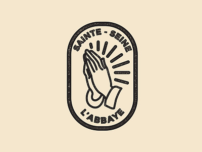 Sainte-Seine l'Abbaye badges french logos praying