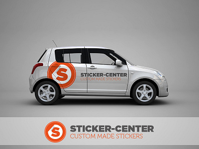 Car Mockup Sticker Center branding logo logo design