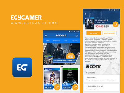 EgyGamer - Home android app game gamer gaming mobile online playstation ui ux xbox