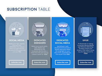 Graphic Hex - Subscription customize design freelancer graphic hex order price pricing subscription table ui web