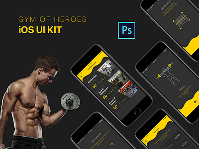 GoH - iOS UI Kit exercise fitness gym healthy ios kit onboarding outline shape ui ux workout