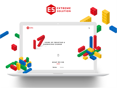 Extreme Solution - Website app blocks design interface isometric lego ui web website