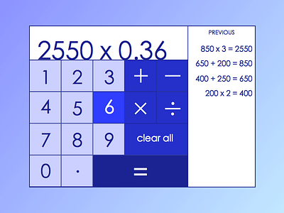 Daily UI 004 calculator daily ui 004