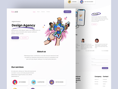 #Exploration - Design Agency Website - branding design agency design component design system figma flat design illustration landingpage ui website design