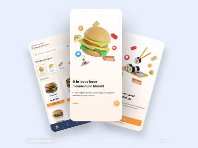 Food Delivery Mobile App #Exploration 3d blender branding design design component graphic design icon design landingpage ui