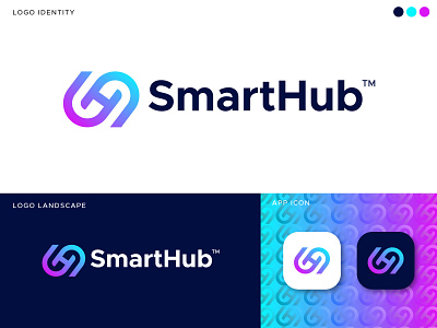 Initial Letter SH Logo Design | Hub Logo | Branding abstract alphabet alphabetlogo design logo logofolio logomark logotype sh tech