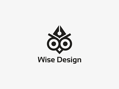 Wise Design best logo dribbble bird branding creative design graphic design illustration logo logofolio logotype mentor negative space logo owl pen simple owl logo vector wise wise design wise owl wise teacher