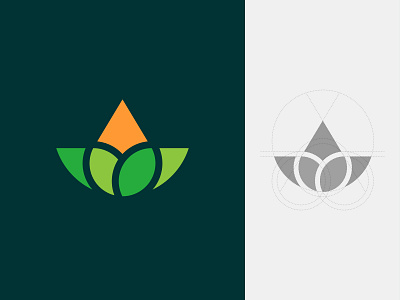 Natural Floral Drop Logo Design. branding design drop floral floral logo dribbble flower flower logo dribbble golden ratio logo grid illustration leaf logo modern natural water