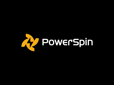 PowerSpin Logo Design abstract logo branding design energy energy spin fast flash light logo minimal modern power power spin