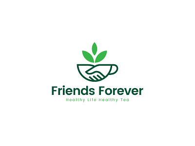 Friends Forever Organic Green tea Logo Design