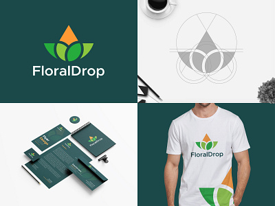 FloralDrop Modern & Natural Logo Design