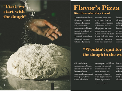 2 page spread foodie magazine