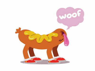 Hot dog character dog hotdog illustration vector