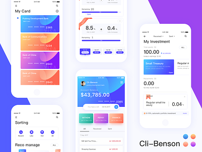 some ui image about financial card cli benson color