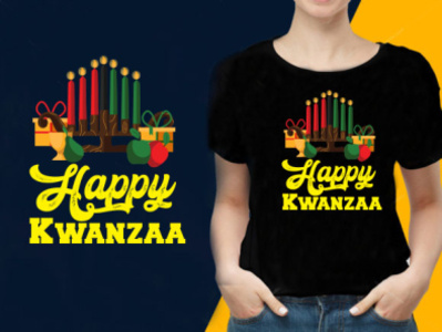 Happy Kwanzaa t shirt design amazon t shirt branding brochure bulk t shirt bulk t shirt design custom t shirt design illustration logo ui