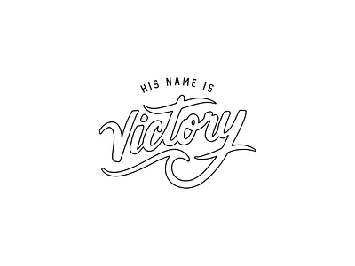 His Name is Victory catholic christian jesus lettering procreate script typography victory