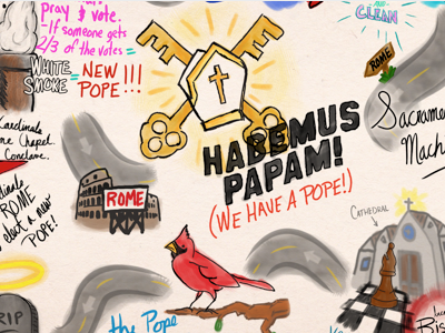 The Road to Rome catholic conclave pope sketch