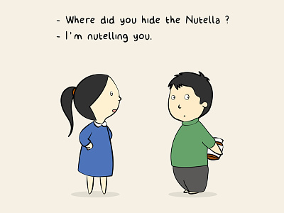 Hiding Nutella artdirection banner creative foodart illustration promotion ui
